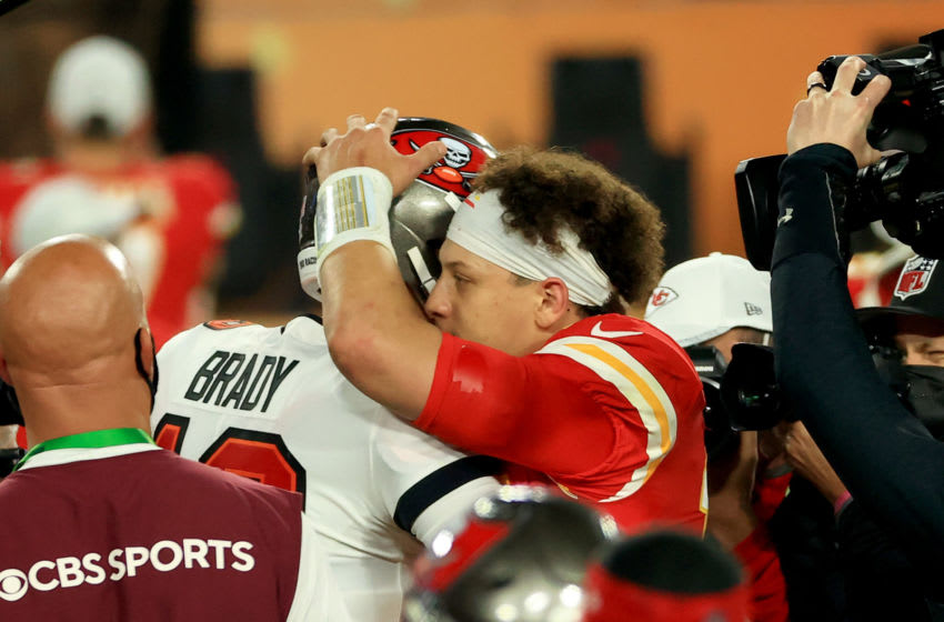 Tom Brady y Patrick Mahomes.  (Foto de Mike Ehrmann / Getty Images)