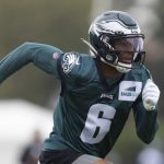 DeVonta Smith, Águilas de Filadelfia.  (Foto de Mitchell Leff / Getty Images)