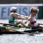 TOKIO, JAPÓN - 29 DE JULIO: Jonathan Rommelmann y Jason Osborne del equipo de Alemania compiten durante la Final A de doble scull de hombres ligeros en el día seis de los Juegos Olímpicos de Tokio 2020 en Sea Forest Waterway el 29 de julio de 2021 en Tokio, Japón.  (Foto de Maja Hitij / Getty Images)