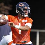 Justin Fields, Osos de Chicago.  (Foto de Nuccio DiNuzzo / Getty Images)