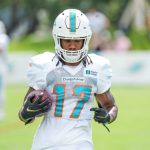 Jaylen Waddle, Delfines de Miami.  (Foto de Mark Brown / Getty Images)