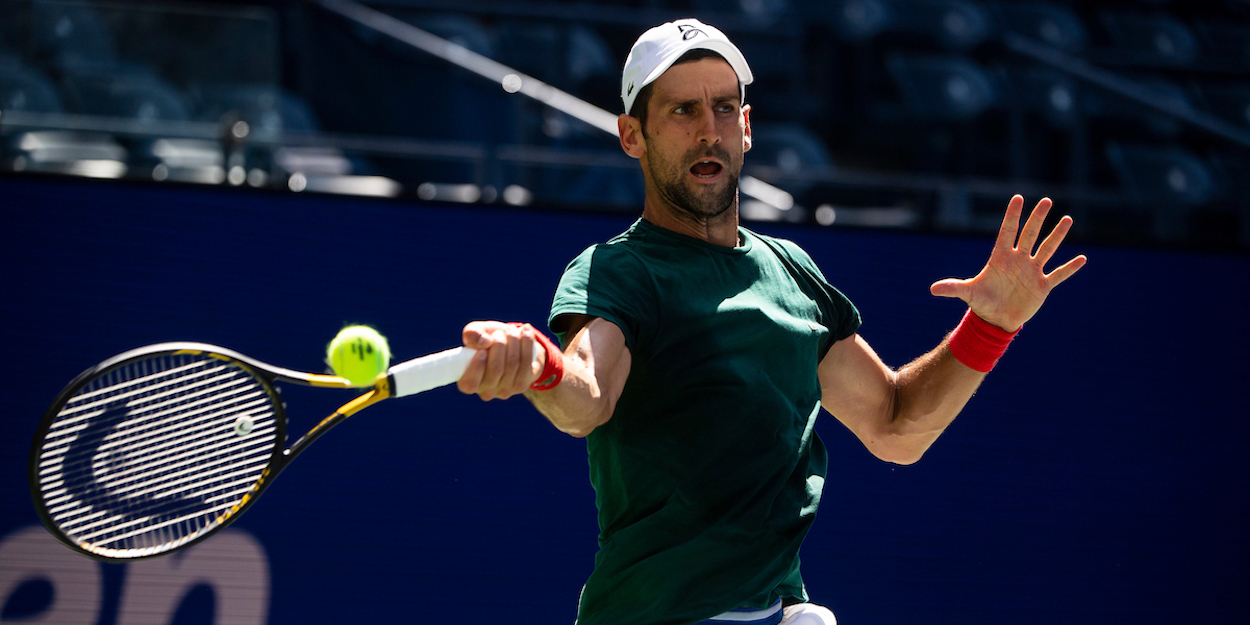 Novak Djokovic entrena el US Open