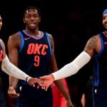 Russell Westbrook y Carmelo Anthony jugando juntos para el Oklahoma City Thunder en 2018