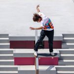 TOKIO, JAPÓN - 25 DE JULIO: Yuto Horigome del Equipo de Japón compite en las Finales de Calle de Hombres de Skateboarding en el segundo día de los Juegos Olímpicos de Tokio 2020 en Ariake Urban Sports Park el 25 de julio de 2021 en Tokio, Japón.  (Foto de Dan Mullan / Getty Images)