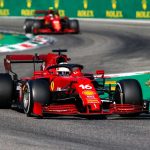 Los pilotos de Ferrari Charles Leclerc y Carlos Sainz.  GP de Italia 2021.