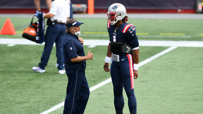 Bill Belichick y Cam Newton