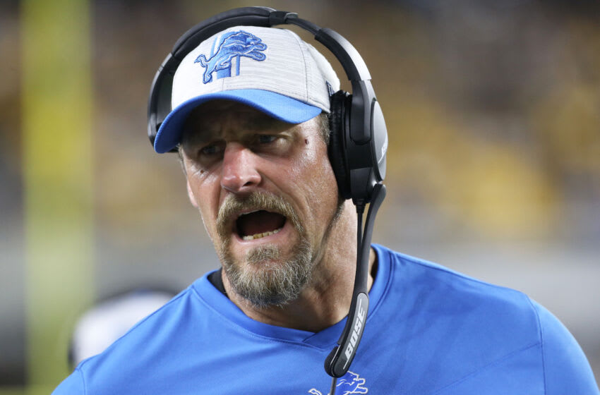 Dan Campbell, Leones de Detroit.  (Crédito obligatorio: Charles LeClaire-USA TODAY Sports)