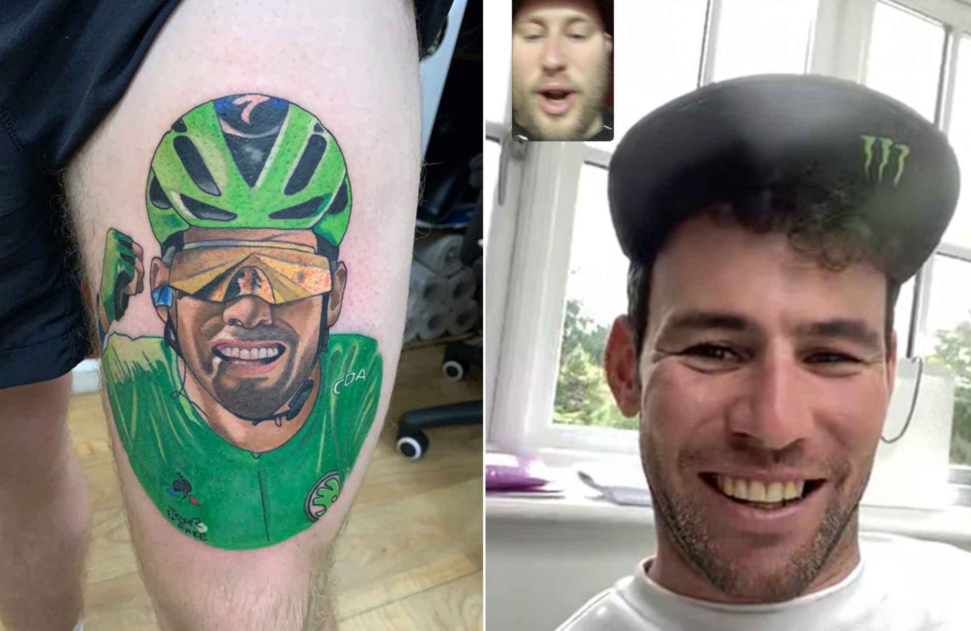 Mark Cavendish FaceTimes hombre que se tatuó: '¿Qué has hecho?'