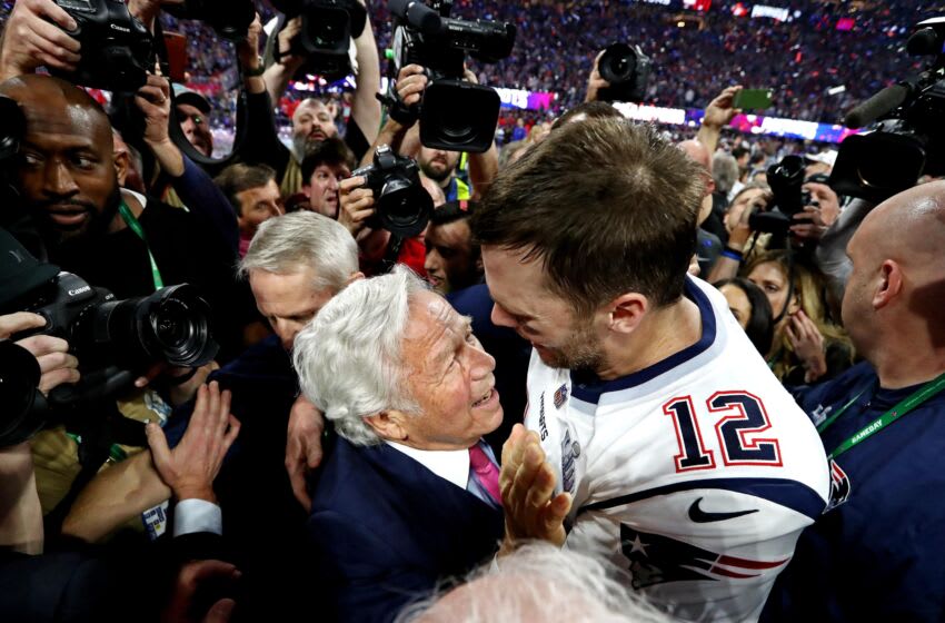 Tom Brady, Robert Kraft, New England Patriots Crédito obligatorio: Matthew Emmons-USA TODAY Sports