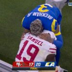 Odell Beckham Jr. consuela a Deebo Samuel tras el avance de los Rams al Super Bowl (video)