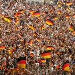 Aficionados alemanes celebrando.
