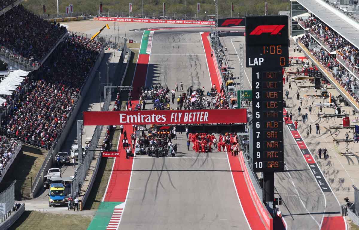 Parrilla de salida del Gran Premio de Estados Unidos.  Austin noviembre de 2019.