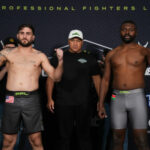 Pesaje de Challenger Series 1 en DoubleTree by Hilton en Orlando, Florida, jueves 17 de febrero de 2022. (Cooper Neill / PFL)