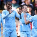 Khadija Shaw celebra su gol con el Manchester City