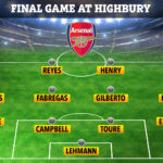 Así se alineó el Arsenal para su último partido en Highbury