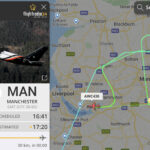 Los mapas de vuelo mostraban que el avión del Manchester City volaba en círculos alrededor del aeropuerto de Manchester antes de volar a Liverpool.