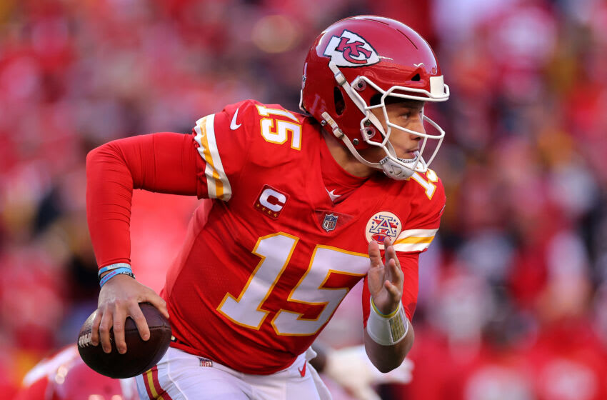 Patrick Mahomes, Jefes de Kansas City.  (Foto de David Eulitt/Getty Images)