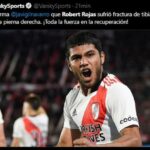 Robert Rojas habría sufrido una fractura de tibia y peroné en River vs. Alianza Lima. (Captura: Twitter)