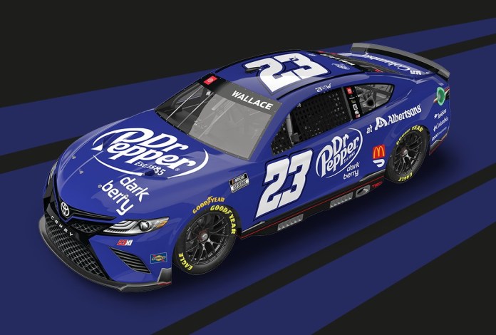 Esquema de pintura Bubba Wallace Dr. Pepper Dark Berry 2022 NASCAR Cup Series All-Star Race en Texas