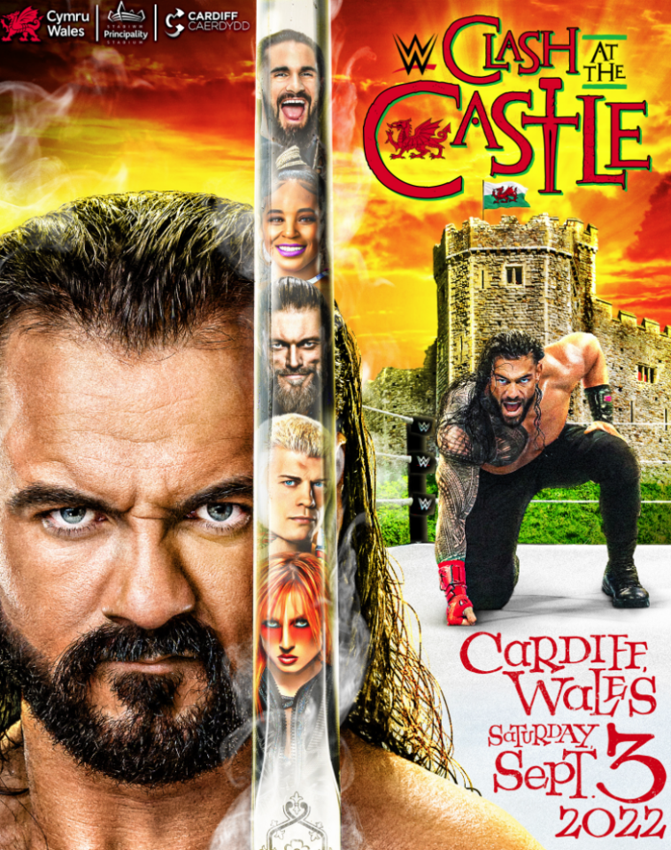 Póster oficial de WWE para Clash At The Castle
