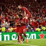 MADRID, ESPAÑA - SÁBADO, 1 DE JUNIO DE 2019: Divock Origi del Liverpool celebra marcar el segundo gol durante el partido final de la UEFA Champions League entre el Tottenham Hotspur FC y el Liverpool FC en el Estadio Metropolitano.  (Foto de David Rawcliffe/Propaganda)