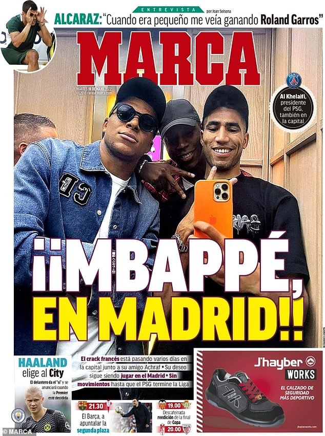 La visita de Kylian Mbappé a Madrid sin duda ha emocionado este martes a los diarios españoles
