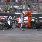 Mick Schumacher se cae del Gran Premio de Mónaco.  mayo 2022