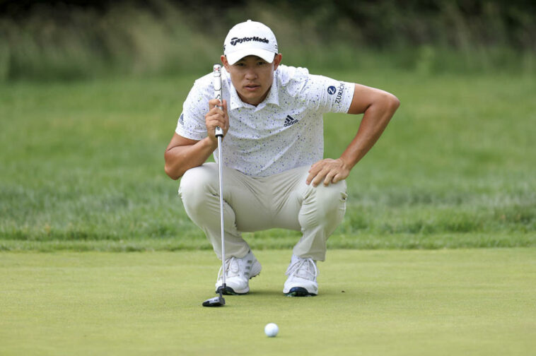 Collin Morikawa compitiendo en The Country Club después de cambiar los putters