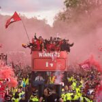 El Liverpool celebró ante miles de aficionados el domingo tras su impresionante campaña