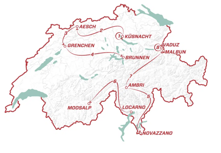 Ruta del Tour de Suiza 2022