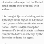 Man Utd presenta una oferta de £ 34.5 millones, podría inflarse con bonos para fichar a Martínez
