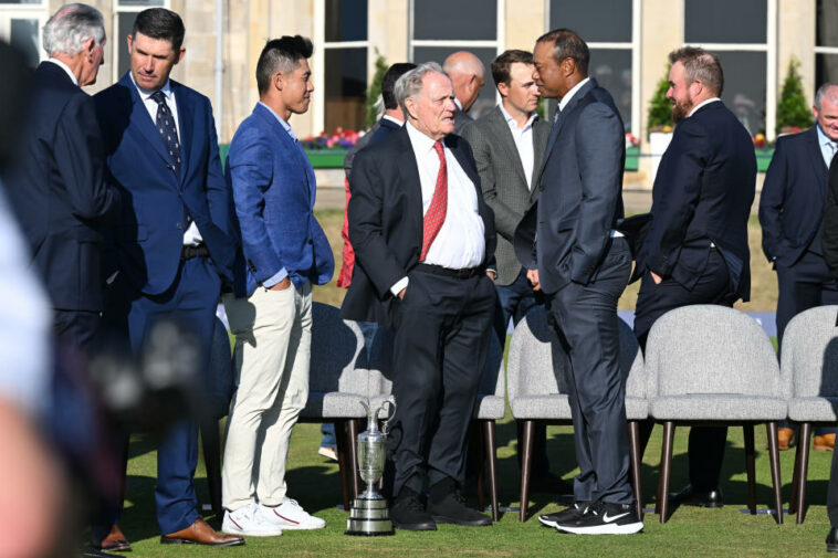 Collin Morikawa, Jack Nicklaus y Tiger Woods en el Abierto Británico