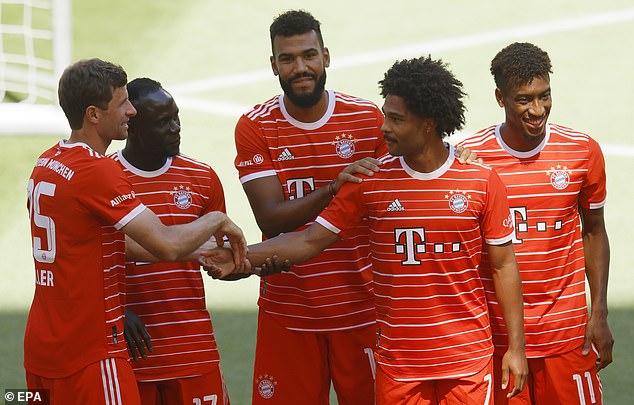 Bayern Munich ha tenido una revisión sísmica de su cuerpo de jugadores en lo que va del verano.  En la foto aparecen (de izquierda a derecha) Thomas Muller, Sadio Mane, Eric Maxim Choupo-Moting, Serge Gnabry y Kingsley Coman.
