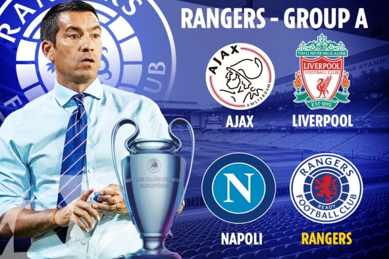 El Rangers viaja a Liverpool en el difícil sorteo de la Liga de Campeones del Grupo A y luchará contra Napoli y Ajax para pasar