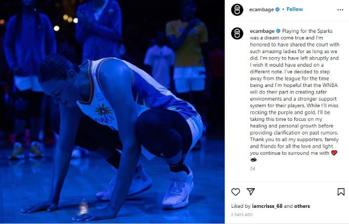 Liz Cambage se aleja de la WNBA después de seis temporadas