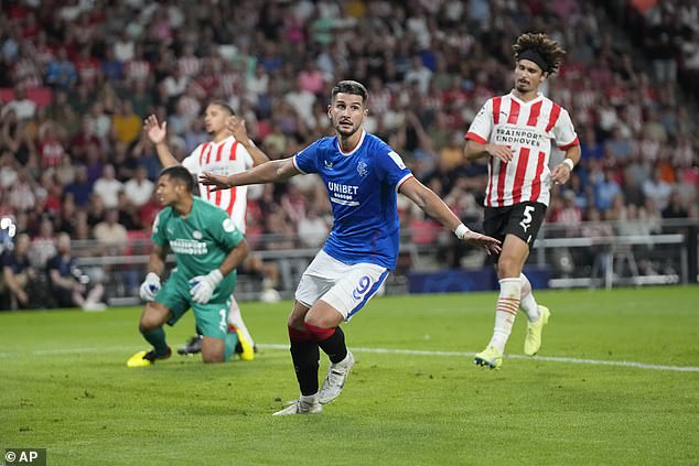 El gol de Antonio Colak en la segunda mitad selló la victoria del Rangers en Eindhoven el martes por la noche