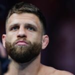 AUSTIN, TEXAS - 18 DE JUNIO: Calvin Kattar mira antes de enfrentar a Josh Emmett en su pelea de peso pluma en el evento UFC Fight Night en el Moody Center el 18 de junio de 2022 en Austin, Texas.  (Foto de Carmen Mandato/Getty Images)