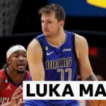 NBA: Luka Doncic de los Dallas Mavericks hace un pase impresionante mientras está en el suelo