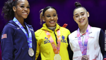 La brasileña Rebeca Andrade se corona campeona mundial all-around |  Revista internacional de gimnastas en línea