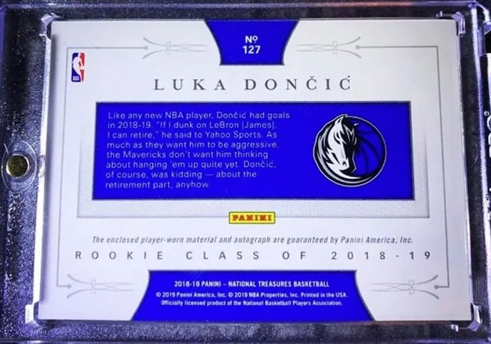 La tarjeta de novato de Luka Doncic se vende por un récord de $ 3.12 millones en una subasta