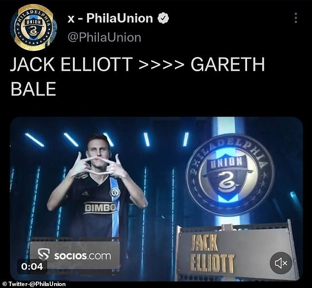 El tweet ahora eliminado sugirió en broma que Jack Elliott es mejor que Gareth Bale