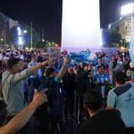 Racing de fiesta en el Obelisco