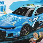 Corey LaJoie 2023 Esquema de pintura de la Fundación Jessie Rees Patrocinio de Spire Motorsports