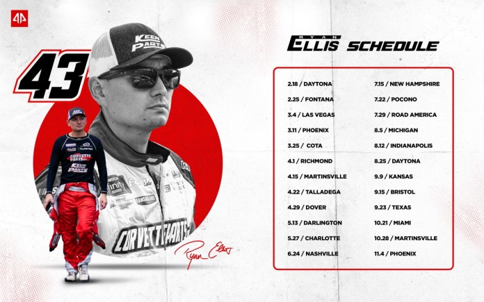 Ryan Ellis 2023 NASCAR Xfinity Series Alpha Prime Racing calendario