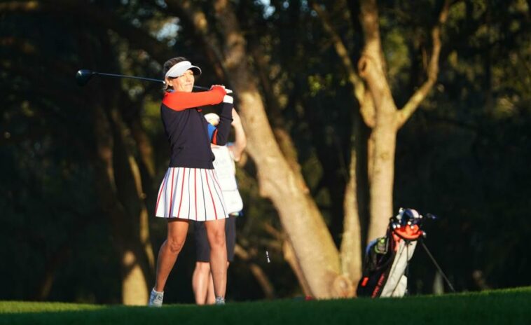 El meteorólogo de NBC Dylan Dreyer, madre de tres hijos, debuta en la división de celebridades del Torneo de Campeones de la LPGA, donde Annika Sorenstam lidera