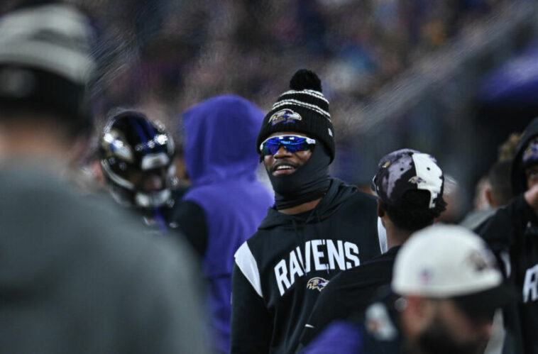 El mariscal de campo de los Cuervos de Baltimore, Lamar Jackson.  (Tommy Gilligan-USA TODAY Deportes)