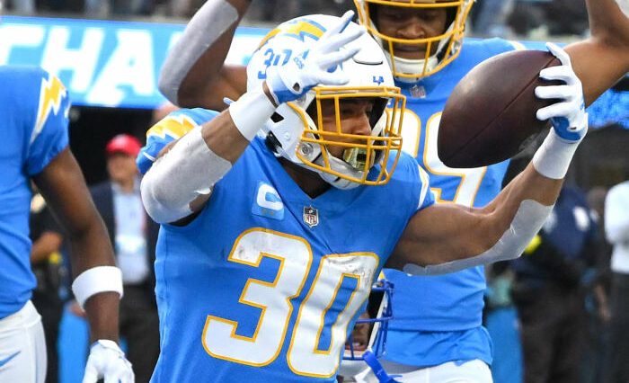 Austin Ekeler, corredor de los Chargers de Los Ángeles