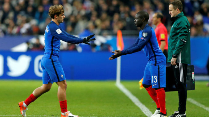 N'Golo Kantu00e9 y Griezmann