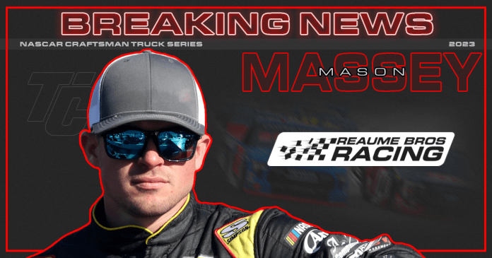 Mason Massey 2023 Reaume Brothers Racing 2023 pilotos NASCAR Craftsman Truck Series 2023 Noticias NASCAR