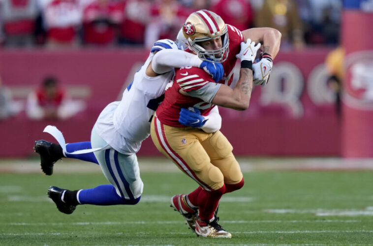 El ala cerrada de los 49ers de San Francisco, George Kittle.  (Kyle Terada-USA TODAY Sports)